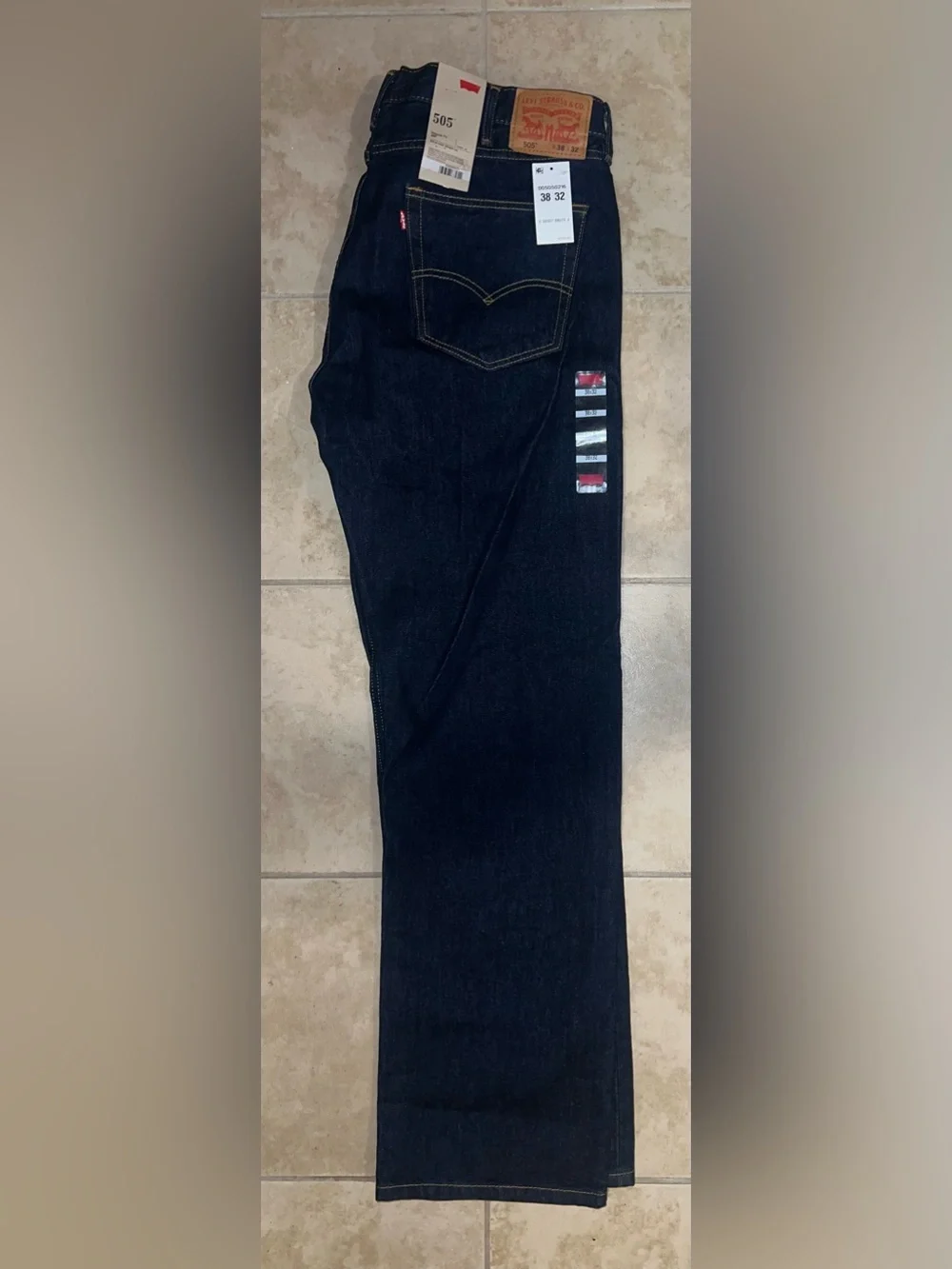 Levi's 505 Dark Blue Straight-Leg Men's Jeans 38x32